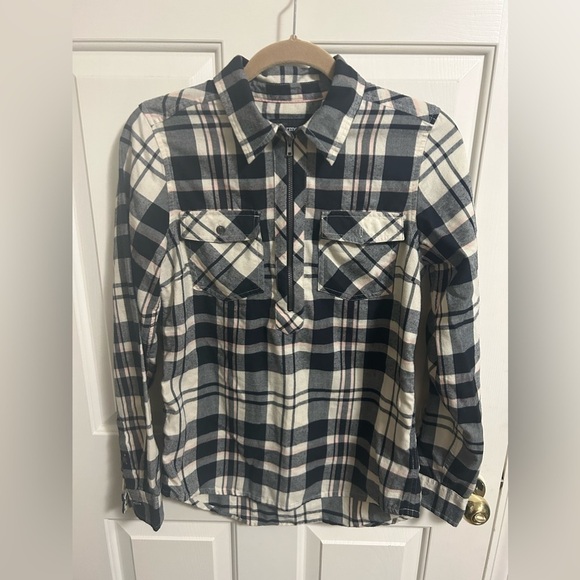 Marmot Tops - Marmot Joss Women's 1/2 Zip Flannel; Color: Black, Pink, Cream; Size: Medium EUC